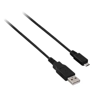 V7 Black USB Cable USB 2.0 A Male to Micro USB Male 1m 3.3ft - Thumbnail 2