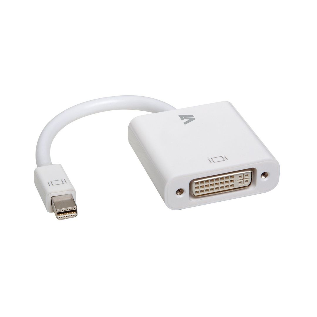 V7 White Video Adapter Mini DisplayPort Male to DVI-D Male - Image 1