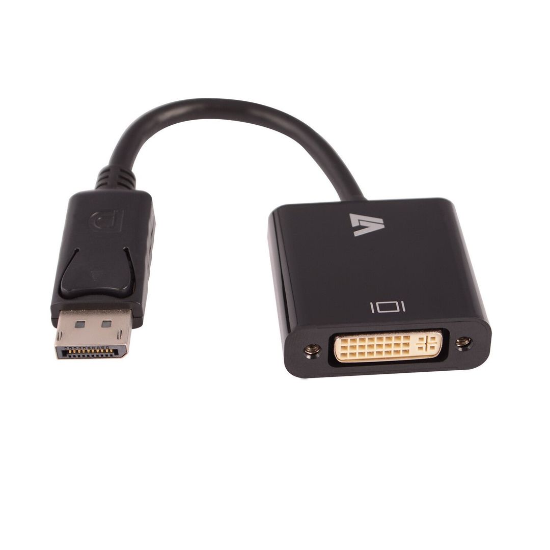 V7 Black Video Adapter DisplayPort Male to DVI-I Female - Image 1