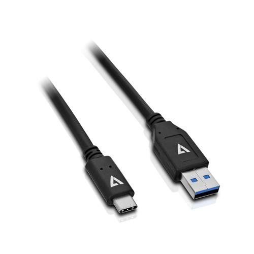 V7 Black USB Cable USB 3.1 A Male to USB-C Male 1m 3.3ft - Image 1