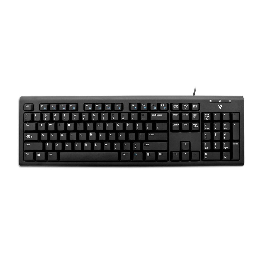 V7 USB/PS2 Wired Keyboard – US - Image 1