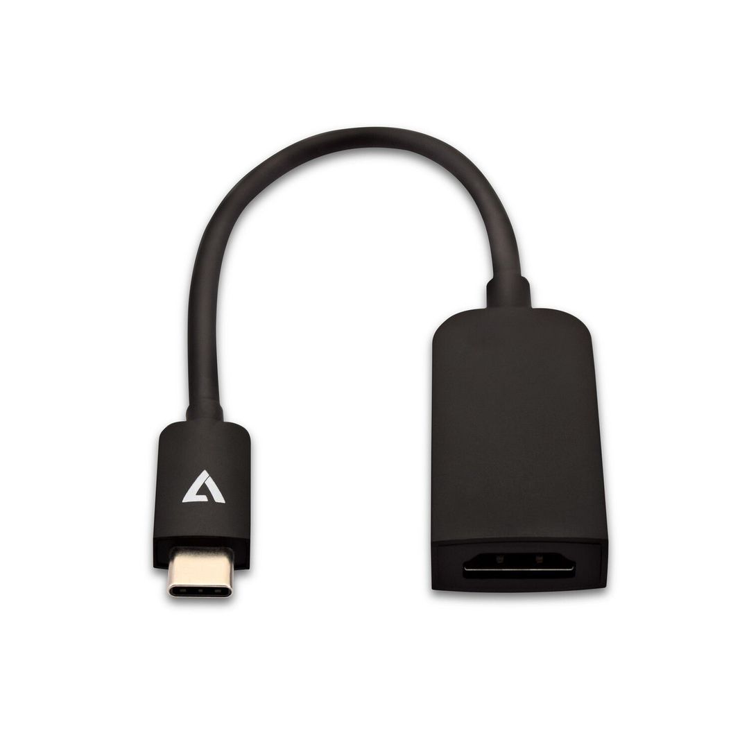 V7 Black USB Video Card USB-C Male to HDMI Female Slim - Image 1