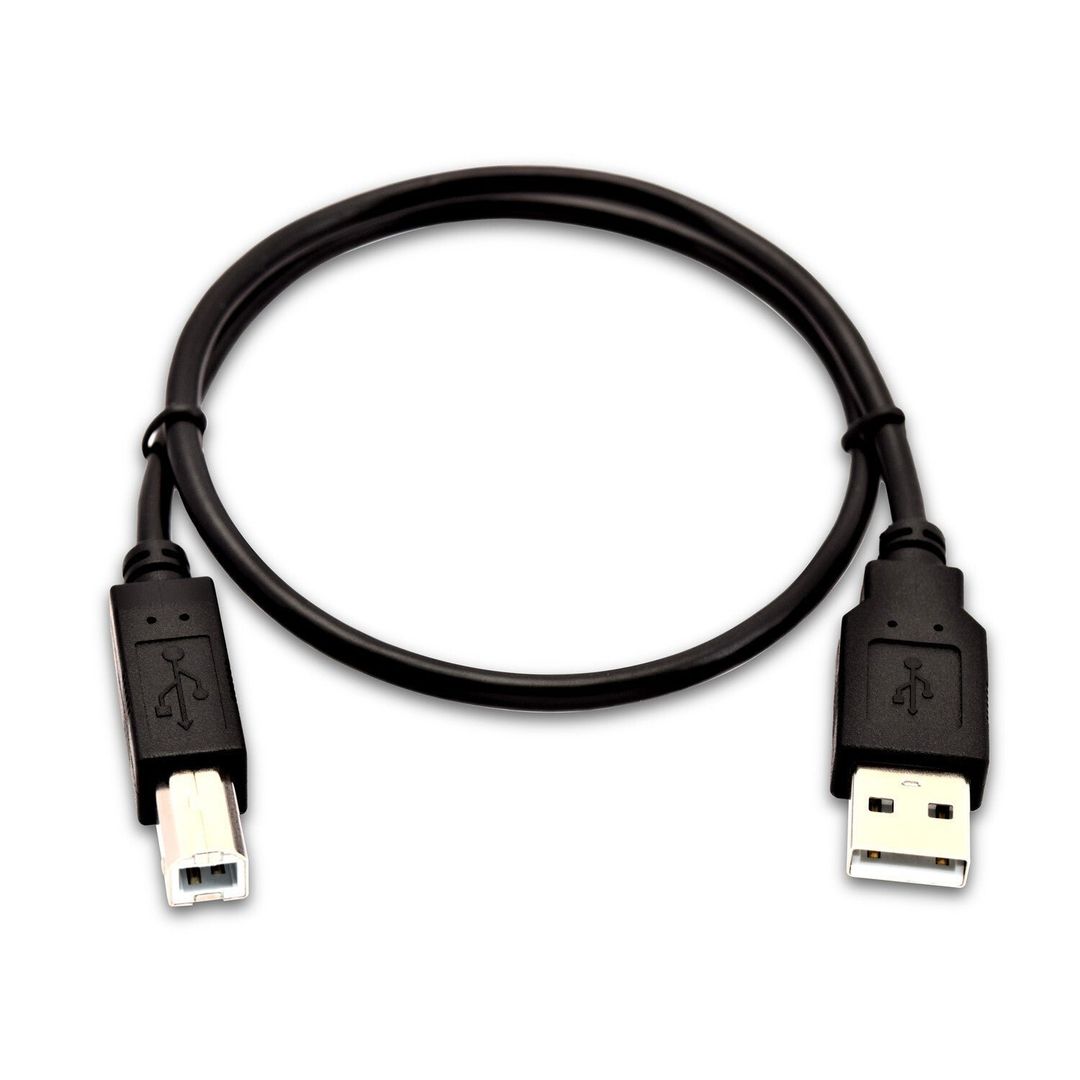 V7 Black USB Cable USB 2.0 A Male to USB 2.0 B Male 0.5m 1.6ft - Image 1
