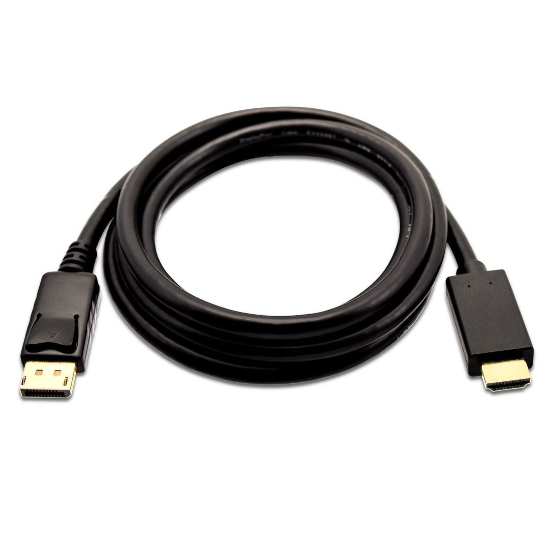 V7 Black Video Cable DisplayPort Male to HDMI Male 3m 10ft - Image 1