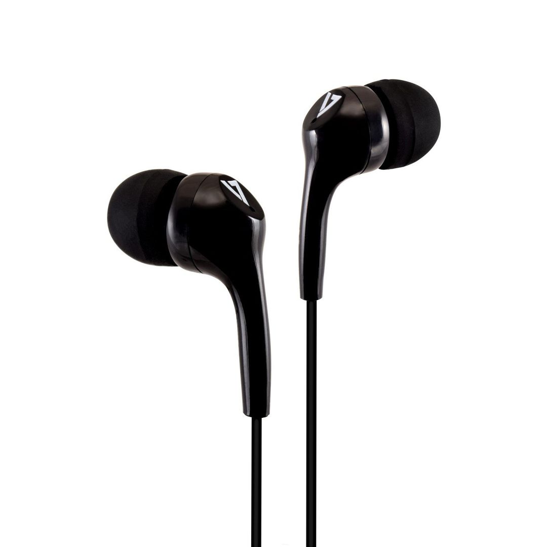 V7 Stereo Earbuds , Lightweight, In-Ear Noise Isolating, 3.5 mm, Black - Image 1