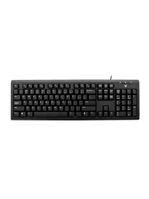 V7 KU200GS-DE Wired Keyboard Black German QWERTZ Layout TUV-GS - Image 1