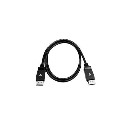V7 Black Video Cable Pro DisplayPort Male to DisplayPort Male 1m 3.3ft - Image 1