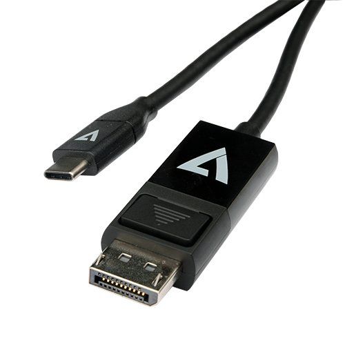 V7 V7UCDP-2M cable gender changer USB Type-C 3.2 Gen 1 DisplayPort Black - Image 1