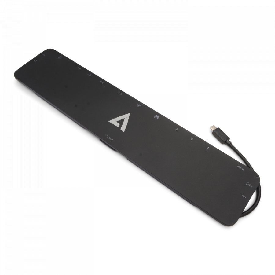 V7 DOCKUCPT01 laptop dock/port replicator Docking USB 3.2 Gen 1 (3.1 Gen 1) Type-C Black - Image 1