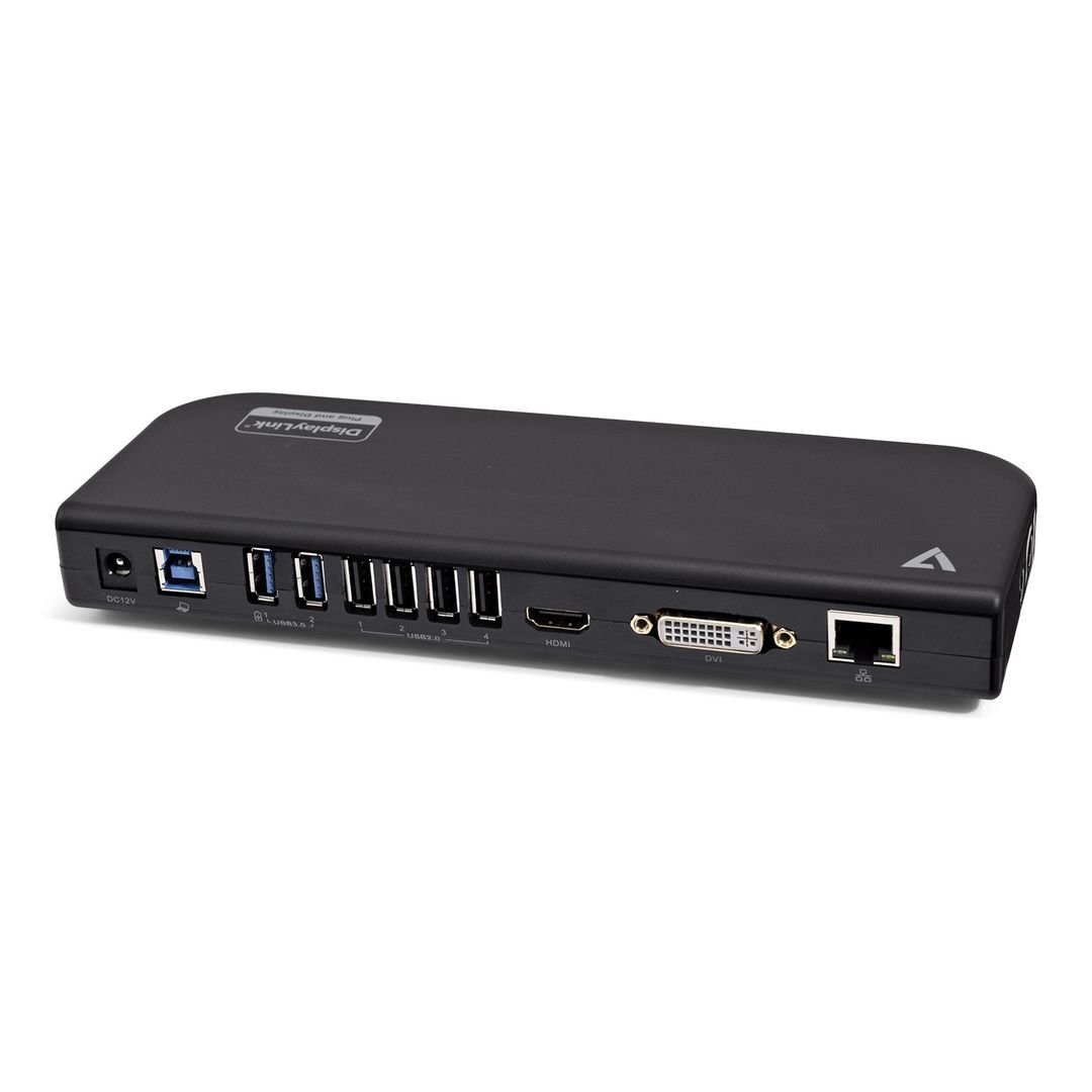 V7 UDDS2 laptop dock/port replicator Docking USB 2.0 Black - Image 1