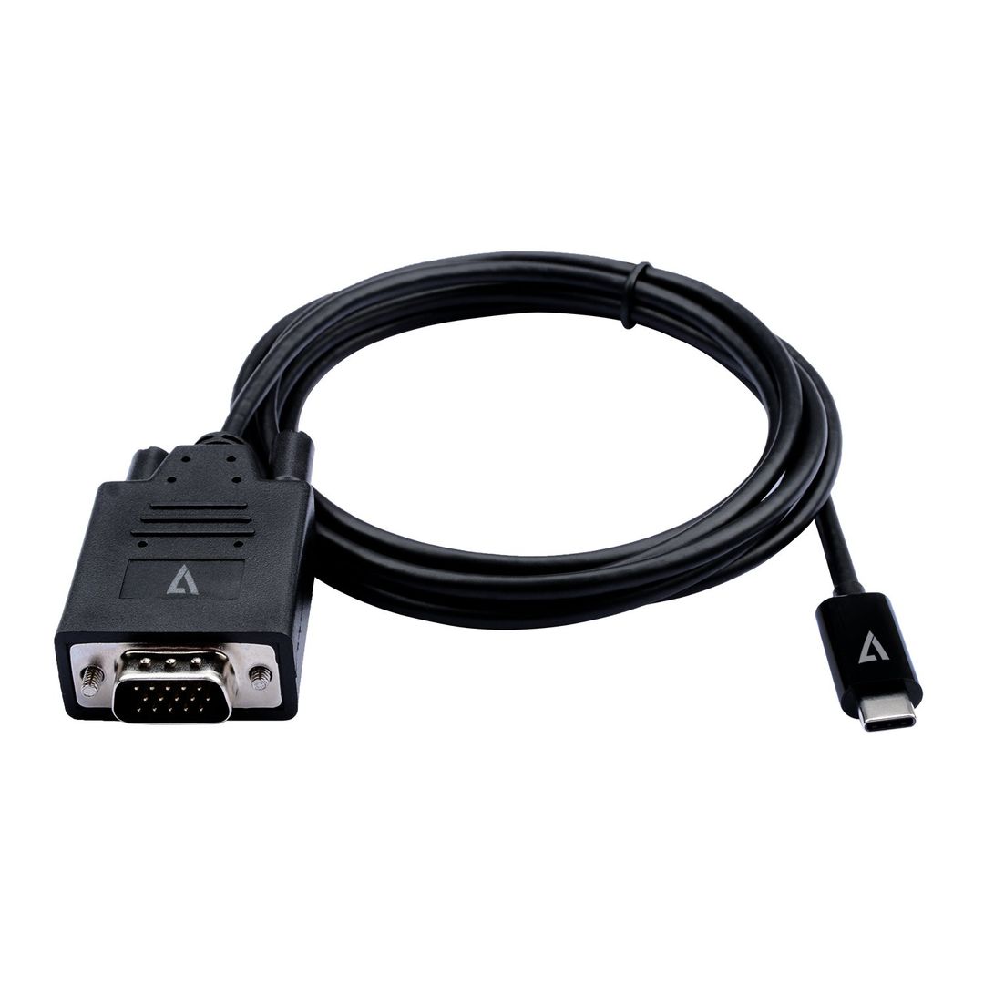 V7 V7UCVGA-2M video cable adapter VGA (D-Sub) USB Type-C Black - Image 1