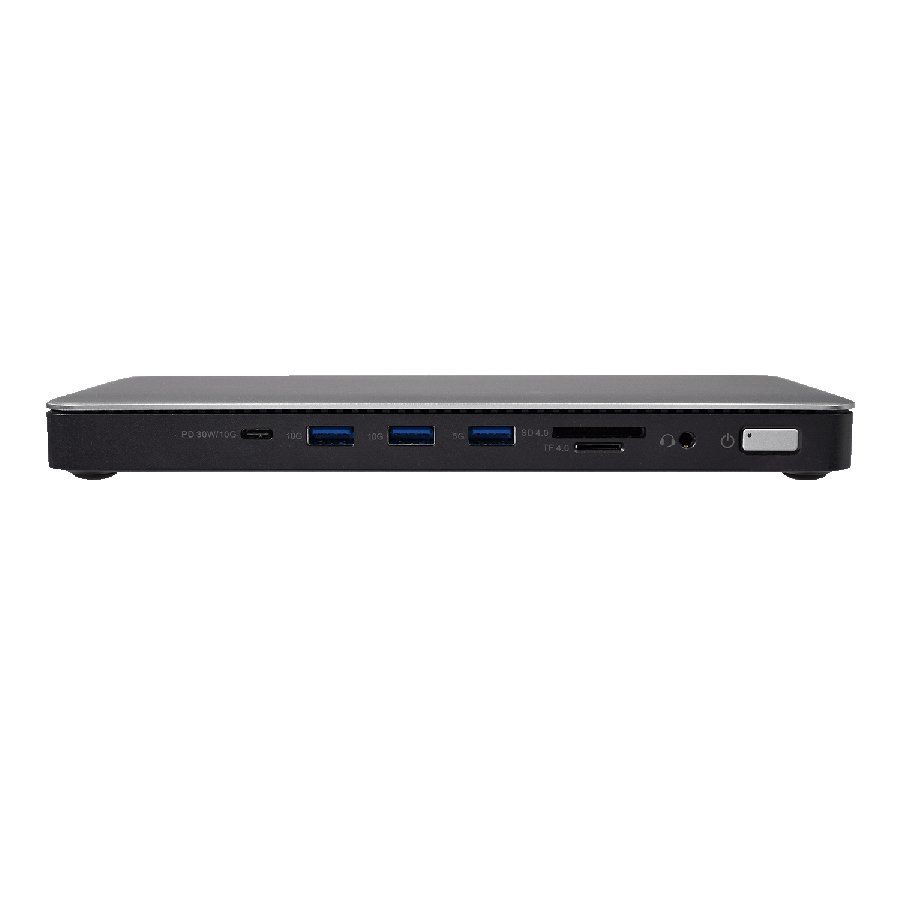 V7 DOCKTB4PT laptop dock/port replicator Wired Thunderbolt 4 Black, Silver - Image 1