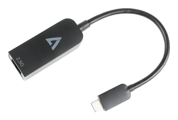 V7 2.5G Ethernet Adapter USB-C Male to RJ45 Female Black - Thumbnail 2