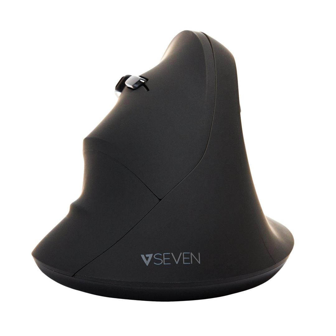 V7 MW400L Left Hand 2.4Ghz Vertical Ergonomic Mouse - Black - Wireless Connectivity - USB Interface - Image 1