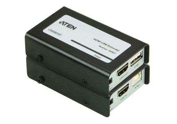 Aten VE803. Type: AV transmitter & receiver Cable types supported: Cat5e Maximum transfer distance: 60 m. Operating voltage: 5 V. Dimensions (WxDxH): 31.6 x 71.6 x 23 mm Weight: 160 g