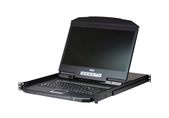 ATEN CL3108 rack console 47 cm (18.5") 1366 x 768 pixels Metal Plastic Black 1U - Thumbnail 2