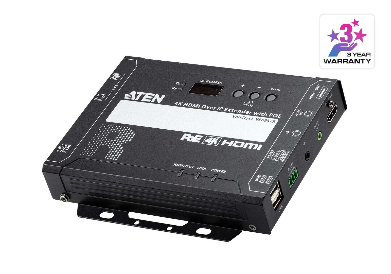 ATEN VE8952R AV extender AV receiver Black - Image 1