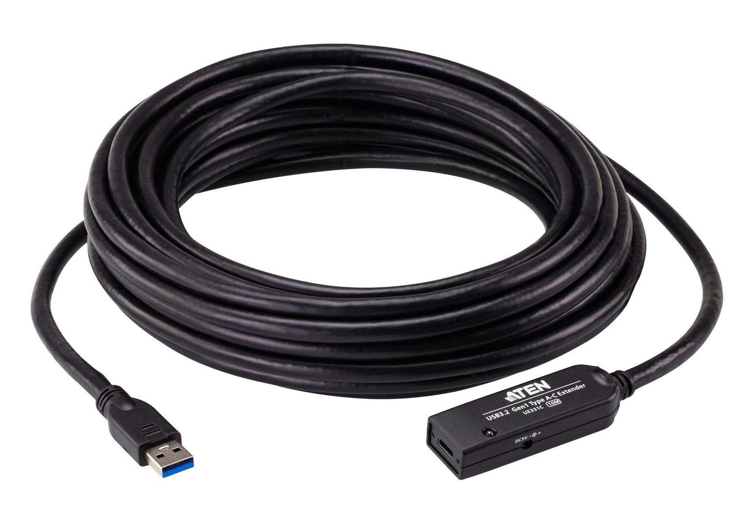 ATEN UE331C. Cable length: 10 m. Connector 1: USB A Connector 2: USB A USB version: USB 3.2 Gen 1 (3.1 Gen 1) Maximum data transfer rate: 5 Gbit/s Product colour: Black - Image 1
