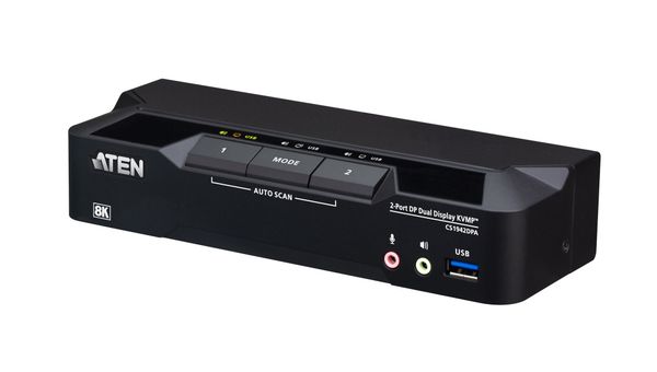 ATEN 2-Port USB 3.0 8K DisplayPort Dual-Display KVMP Switch (Cables included) - Thumbnail 2