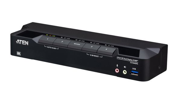 ATEN 4-Port USB 3.0 8K DisplayPort Dual-Display KVMP Switch (Cables included) - Thumbnail 2