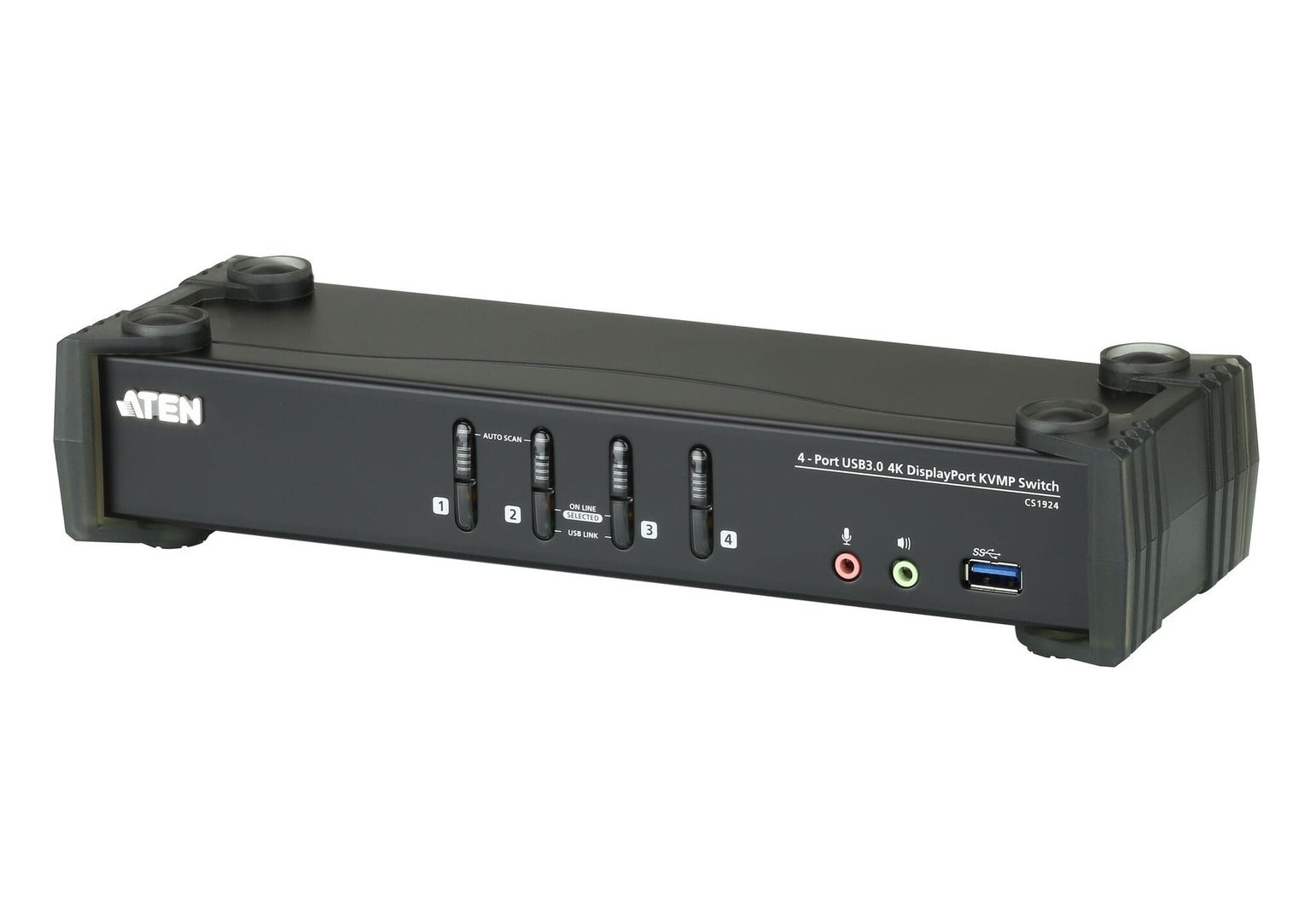 ATEN 4-Port USB 3.1 Gen 1 4K DisplayPort 1.2 KVMP Switch with Audio (KVM cables included) - Image 1