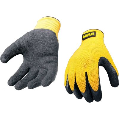 Dewalt DPG70L EU Yellow Knit Back Latex Gloves - Large