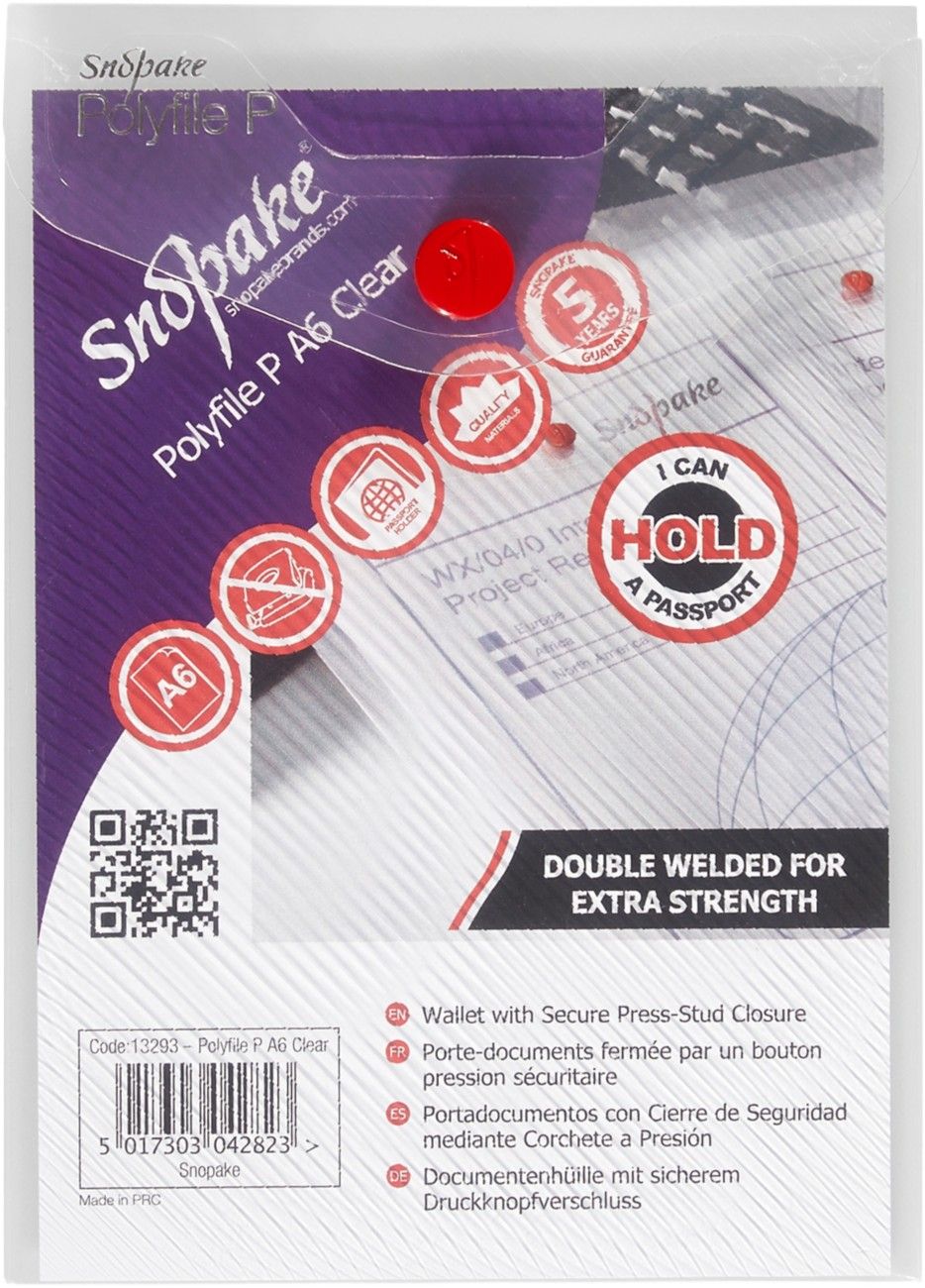Snopake Polyfile P - A6 Clear Polypropylene (PP) Transparent - Image 1