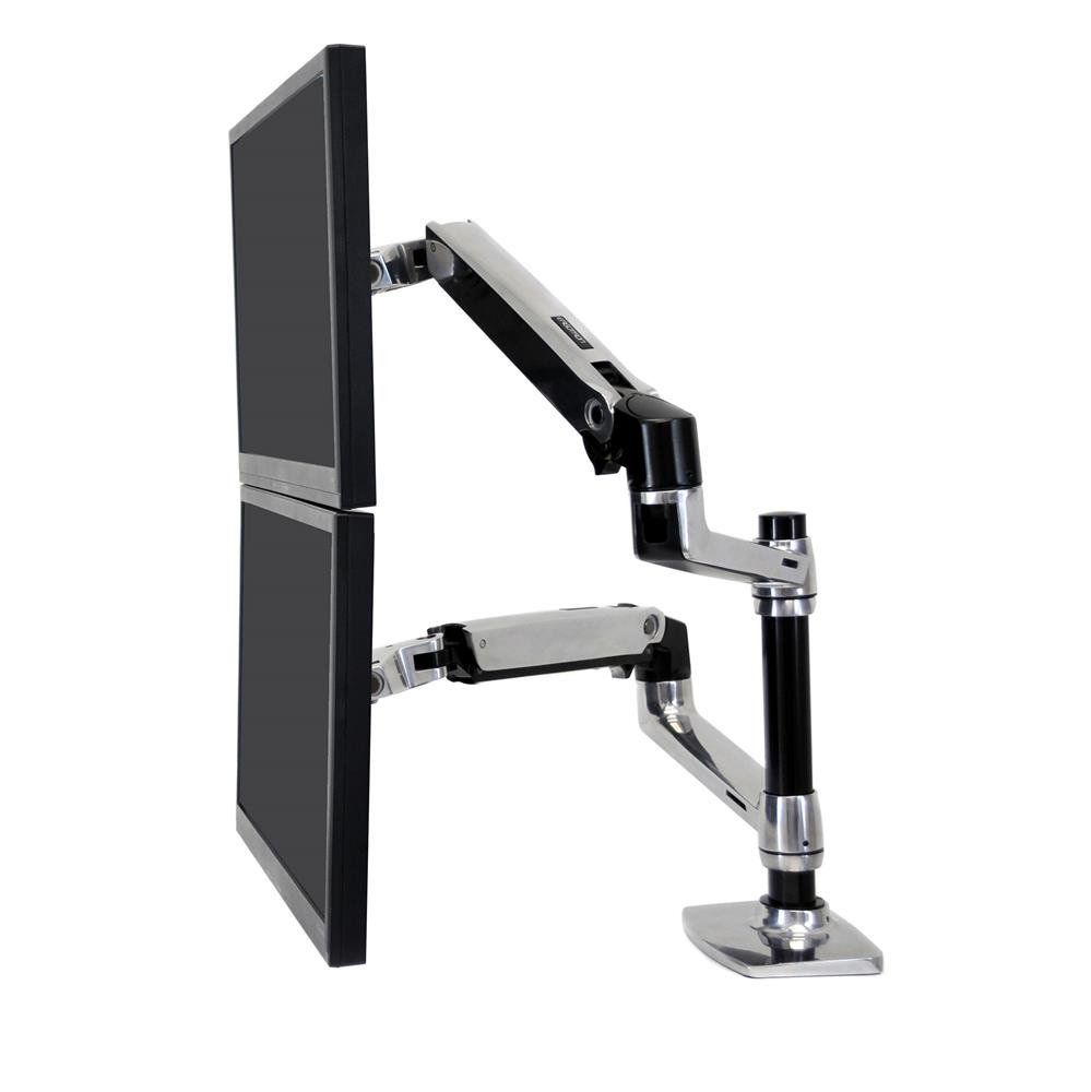 Ergotron LX Series Dual Stacking Arm 61 cm (24") Desk Silver - Image 1