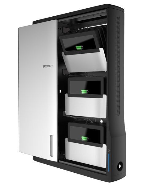 Ergotron DM12-1006-3 portable device management cart/cabinet Portable device management cabinet Black, Silver - Image 1