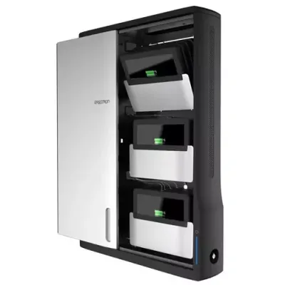 Ergotron DM12-1006-3 portable device management cart/cabinet Portable device management cabinet Black, Silver - Thumbnail 2