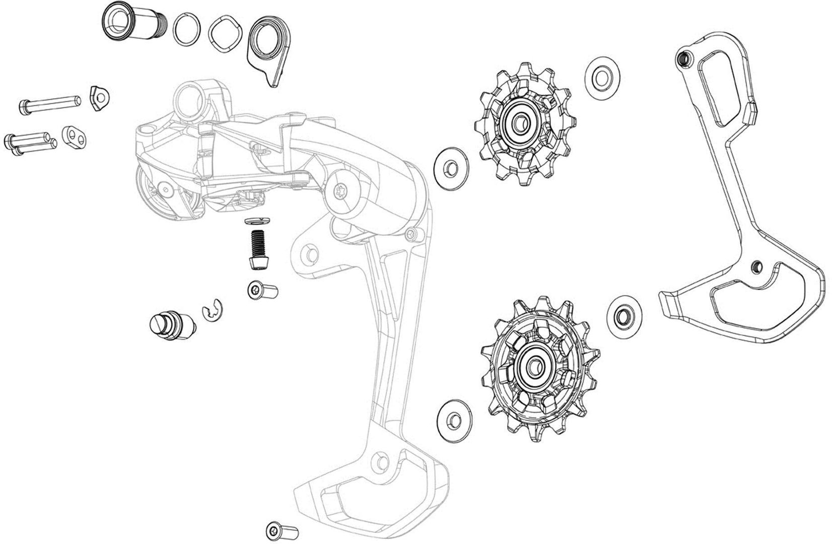 SRAM Force XPLR AXS Rear Derailleur Cage Assembly Kit - Image 1
