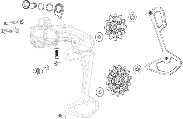 SRAM Rival XPLR AXS E1 Rear Derailleur Cage Assembly Kit