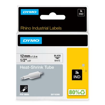 DYMO IND Heat-Shrink Tube Labels - 12mm x15m