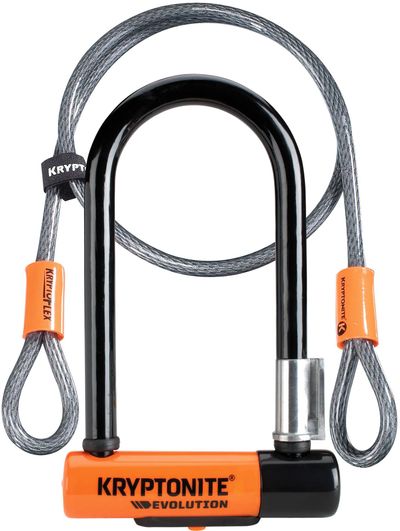 Kryptonite Evolution Mini 7 Lock & 4 Foot Kryptoflex Cable - Sold Secure Gold