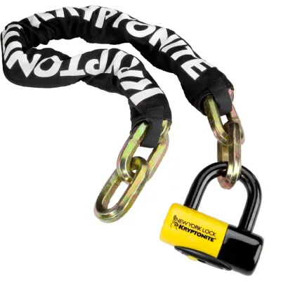 Kryptonite New York Fahgettaboudit Chain and Padlock - Sold Secure Gold - Thumbnail 3