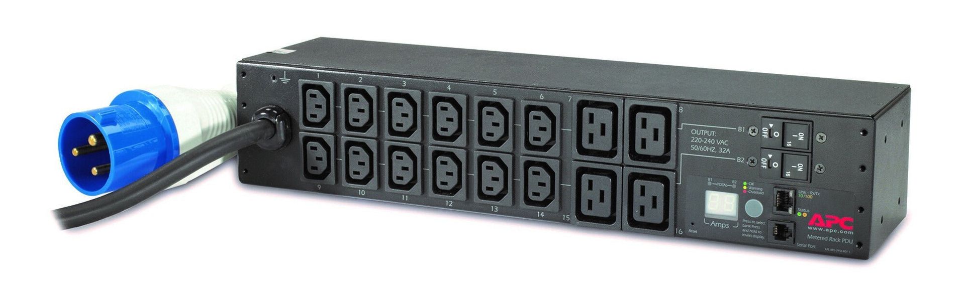 APC AP7822B power distribution unit (PDU) 16 AC outlet(s) 2U Black - Image 1