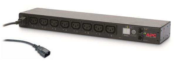 APC NetShelter Switched Rack PDU 1U 1PH 2.3kW 230V 10A or 2.5kW 208V 12A 8 C13 outlets C14 cord