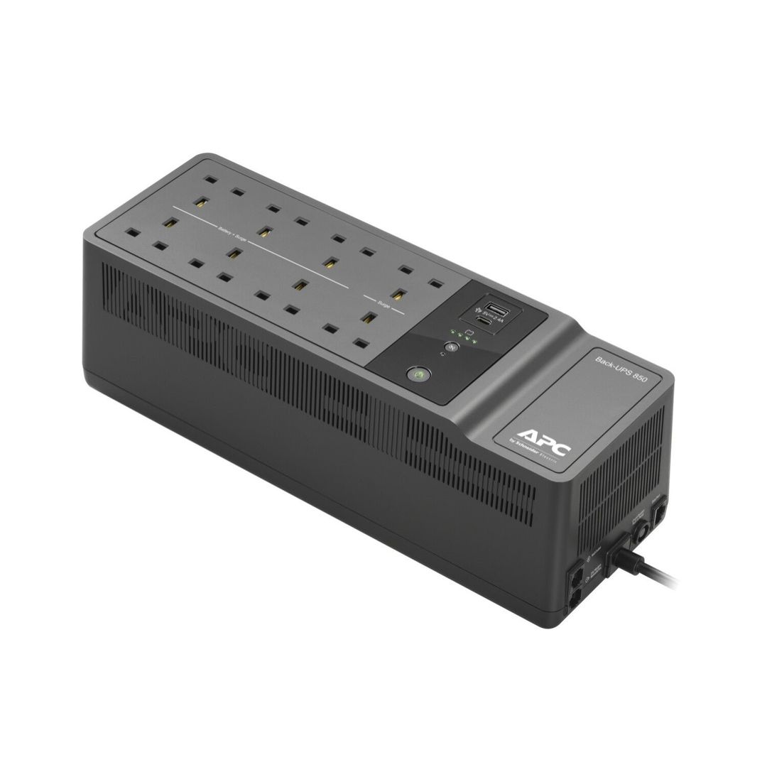 APC Back-UPS BE850G2-UK - 8x BS 1363 outlets 850VA 2 USB chargers 1 USB data port - Image 1