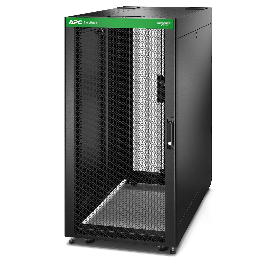 APC Easy Rack 24U Black With Roof Castors Feet 4 Brackets and Side Panels No Bottom 1198H x 600W x 1000D mm - Image 1