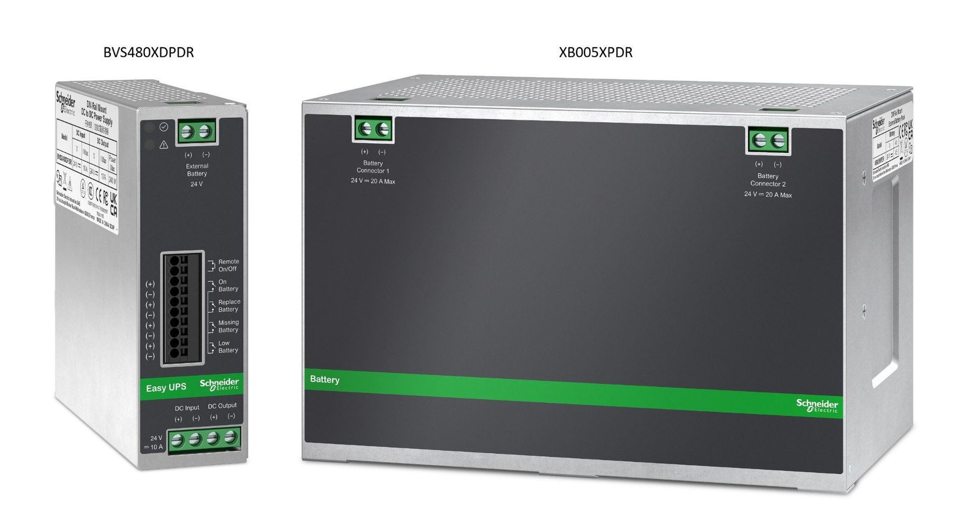 APC BVS480XDPDR 24V DC UPS – 480Watt, 24V, 20A, DIN-Rail mounting, Power Module without battery - Image 1