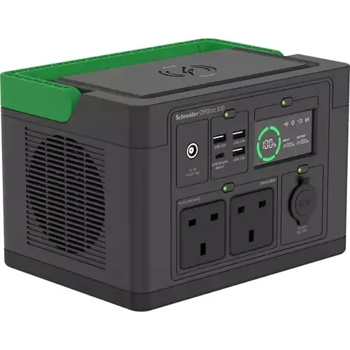 APC SE OffGrid Portable Power Station 330 - Li-Ion battery LCD 2x UK socket 3x USB-A 1x USB-C 1x 12V wireless charger - Image 1
