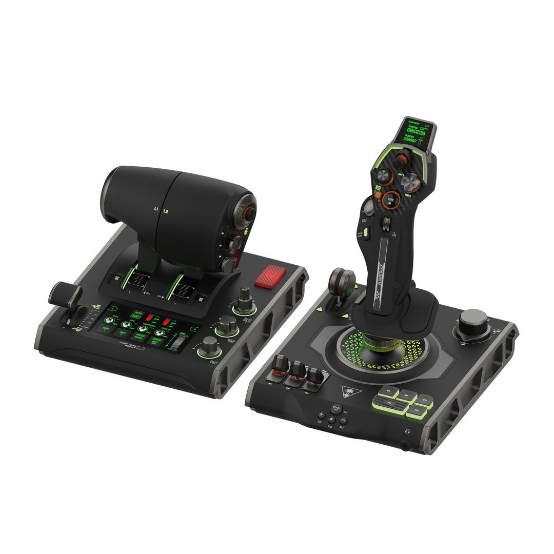 Turtle Beach VelocityOne Flightdeck - Universal HOTAS Simulation Joystick and Throttle with Touch Display Stick Mounted HUD and Contactless Sensors for Air and Space Combat on Windows 10 and 11 - Image 1