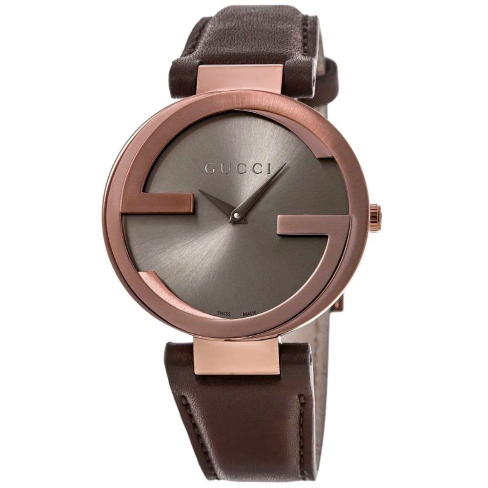 Gucci YA133309 Interlocking G Brown Dial Brown PVD Women's Watch - Image 1