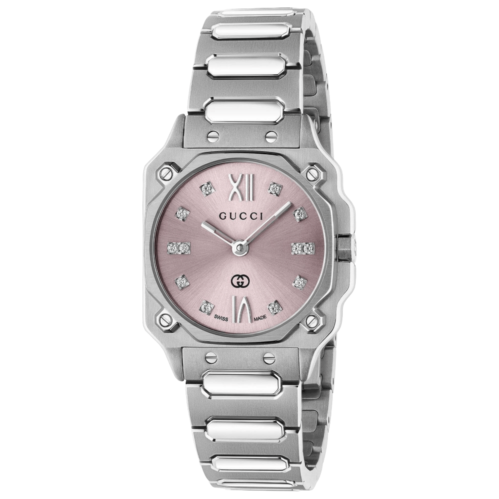 Gucci YA166501 G-Flat Pink Dial Ladies Watch - Image 1