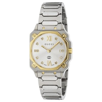 Gucci YA166503 G-Flat Silver Dial Ladies Watch