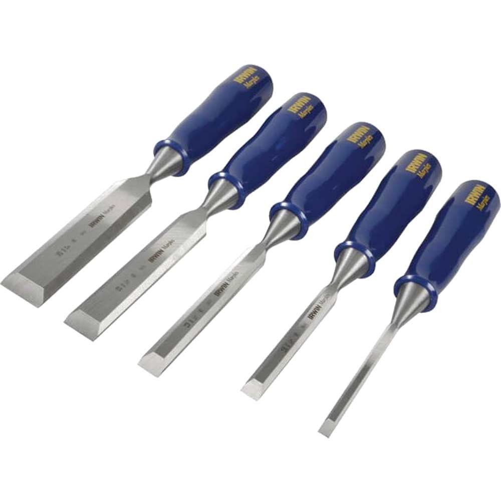 Marples M444 5 Piece Blue Chip Bevel Edge Wood Chisel Set - Image 1