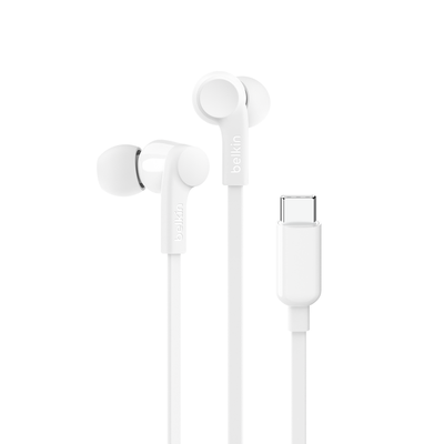 Belkin ROCKSTAR Headphones Wired In-ear Calls/Music USB Type-C White - Thumbnail 2