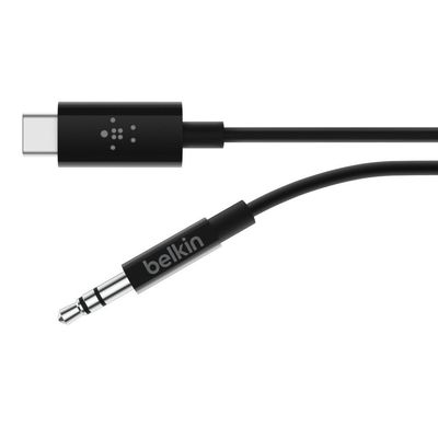 Belkin RockStar 3.5mm with USB-C Connector audio cable USB C Black - Thumbnail 3