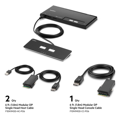 Belkin F1DN102MOD-PP-4 KVM switch Black - Thumbnail 3