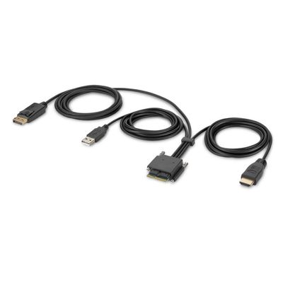 Belkin F1DN2MOD-HC-HP6 KVM cable Black 1.8 m - Thumbnail 2